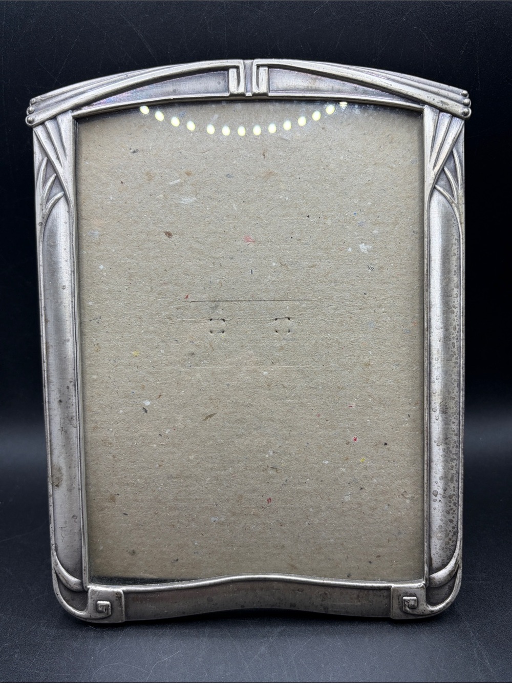 Vintage Art Deco Style Silver Tone Metal Picture Frame Photo Display